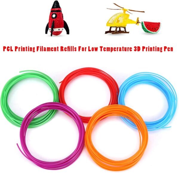 Pen Filament Refills, 20 Colors Filament for Low Temperature 3D Pen, PCL Filament Refills 16.4 Feet Each 1.75mm PCL for Printer Printing Pen Low Temperature - Image 4