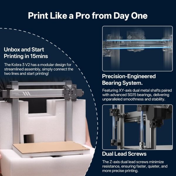 （Bundle Anycubic Kobra 3 V2 Combo） Anycubic Multicolor 3D Printer, Up to 600mm/s Print Speed Active Filament Drying Enhanced Auto-Leveling for Higher Success Rates, 10.0'' x 10.0' x 10.2'' - Image 9