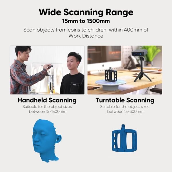 3D Scanner for 3D Printing, Handheld 3D Model Scanner Moose with 0.03mm High Detailed Precision, 24-bit Color Camera, Anti-Shake Lenses, Compatible with Windows/MacOS (Moose Premium) - Image 7
