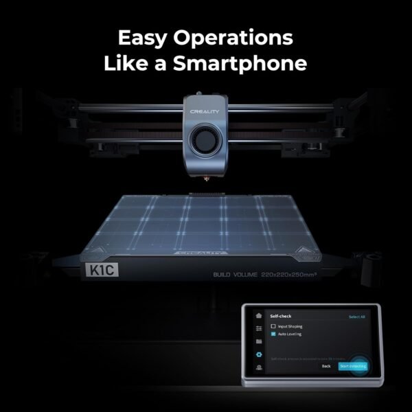 [2024 New] Creality K1C 3D Printer Up to 600mm/s Fast Speed, Reliable Carbon Fiber Printing, Anti-Vibration Design, Auto Calibration for Leveling, Pre-Assembled & Smart OS 3D High Speed Printer - Image 5