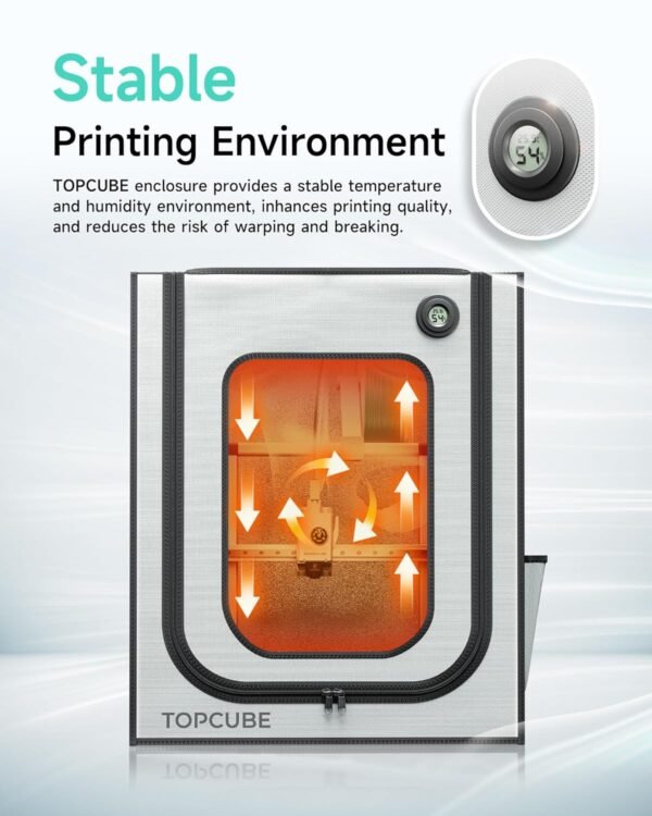 3D Printer Enclosure for Bambu Lab A1, Large Size Enclosure with LED Light, Fireproof Waterproof Dustproof Noise Reduction Constant Temperature 3D Printer Cover, 550x600x670MM - Image 3