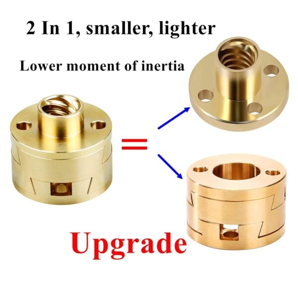 2-Pack POLISI3D Upgrade 2 in 1 T8 Oldham Coupling Z axis 8mm Lead Screw Nut Compatible with Voron BLV 3D Printer and Other 3D Printers Using T8 8mm Lead Screw - Image 2