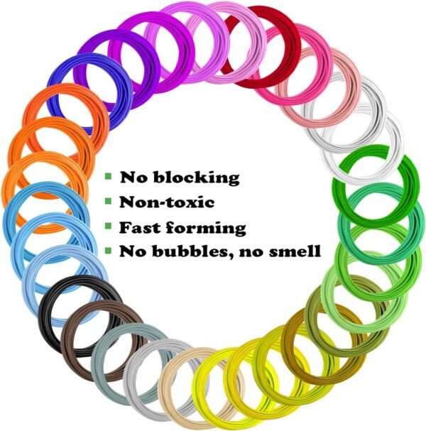 20 Colors 660 Feet 3D Pen Filament, Each Color is 33 feet, 1.75mm PLA 3D Pen Refills for 3D Printing Pen, Compatible with MYNT3D SCRIB3D 3D Printing Pen, Not Support for 3Doodler Pen - Image 2