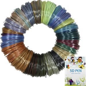 20 Colors PLA 1.75mm 3D Pen Filament Refills ‌(Solid & Dual-Tone) - 5M per Spool with 3D Stencil Booklet, Compatible with Most 3D Pens (5m Each, 20 Dual Colors)