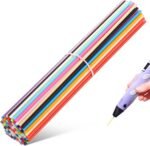 22 Colors 3D Printing Pen Filament Refills, Low Temperature Pcl Material, 2.5mm Diameter, Easy to Load and Use, Fade-Resistant, Safe for Kids, 110 Strands, 5.9 Inches Each Pen
