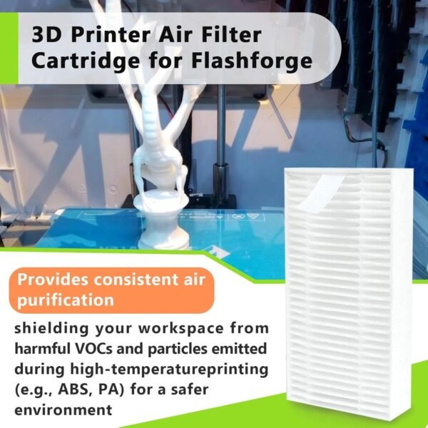 2PCS 3D Printer Air Filter Cartridge for Flashforge Adventurer 5M Pro/Adventurer 5M, Easy to Install 3D Printer Air Filter Set Fits for Adventurer 5M Series 3D Printer - Image 2