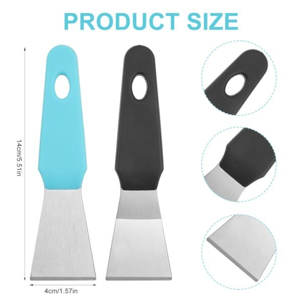 2pcs 3D Printer Scraper, Stainless Steel Metal 3D Printer Spatulas Paint Remover Safety Model Disassemble Tools Professional 3D Printing Accessories Without Damage Build Surface - Image 2