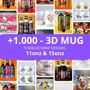 3D Mug Sublimation Design Bundle: 3D Mug Sublimation Bundle