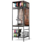 3D Printer Cabinet with Filament Storage, 3D Printer Enclosure with Ventilation, Thermo-Hygrometer and Dual-Light System, Heat-Resistant, Dustproof and Noise-Reduction Design