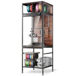 3D Printer Cabinet with Filament Storage, 3D Printer Enclosure with Ventilation, Thermo-Hygrometer and Dual-Light System, Heat-Resistant, Dustproof and Noise-Reduction Design
