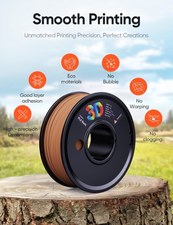 3D Printer Filament Bundle,Wood PLA Filament Bundle,Wood Filament PLA,PLA Filament 1.75mm,3D Filament,3D Printer Accessories,pla Wood,Fit Most FDM 3D Printers,250g X 4 Pack - Image 2
