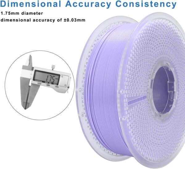 3D Printer Filament, Neatly & Strong 1.75mm Filament for 3D Printing, Accuracy +/- 0.02mm 1KG Spool(2.2lbs), ASA Light Purple 1KG - Image 2