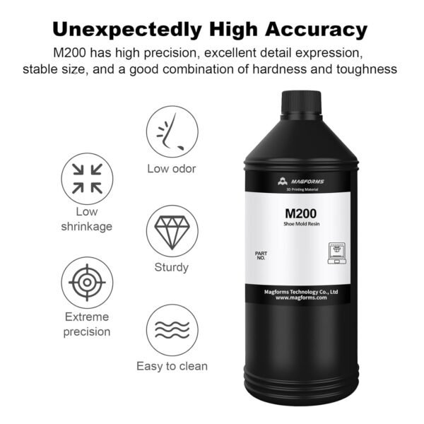 3D Printer Resin M200 for Shoe Mold/Statue, High Precision & Low Shrinkage, Fast Curing 405nm UV Curing Resin for LCD/DLP/MSLA 3D Printers (1kg, Coffee) - Image 2