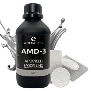 3D Printer Resin for 4K/8K/12K LCD LED DLP 3D Printers, 405nm UV-Curing, Photopolymer Resin, High Resolution, Accuracy Detailed Printing, for Scale Models and Prototyping, AMD-3 (Grey, 1kg)