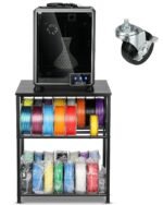3D Printer Stand with Filaments Storage - 3D Printer Table Filament Storage Rack Heavy Duty 3D Cart Desk with Wheels for Workshop Studio Office (Black)