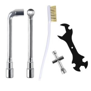 6mm 7mm L-Shaped Hexagonal Wrench Tool & 5 in 1 Multi-Function Wrench for Fixed Mk8 Ender 3 Brass Nozzle Included Copper Wire Toothbrush 3D Printer Accessories (5 Tools)