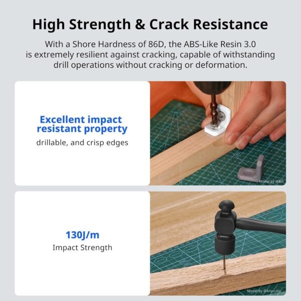 ANYCUBIC ABS-Like Resin 3.0, Upgraded 14K 3D Printer Resin with Enhanced Strength and Toughness, High Precision, Low Odor, Wide Compatibility for All LCD Resin 3D Printers (Clear, 1kg) - Image 2