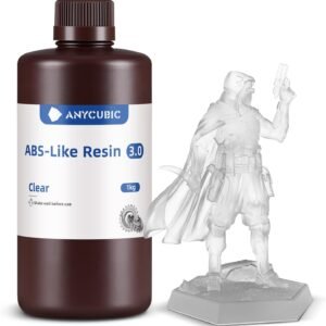 ANYCUBIC ABS-Like Resin 3.0, Upgraded 14K 3D Printer Resin with Enhanced Strength and Toughness, High Precision, Low Odor, Wide Compatibility for All LCD Resin 3D Printers (Clear, 1kg)