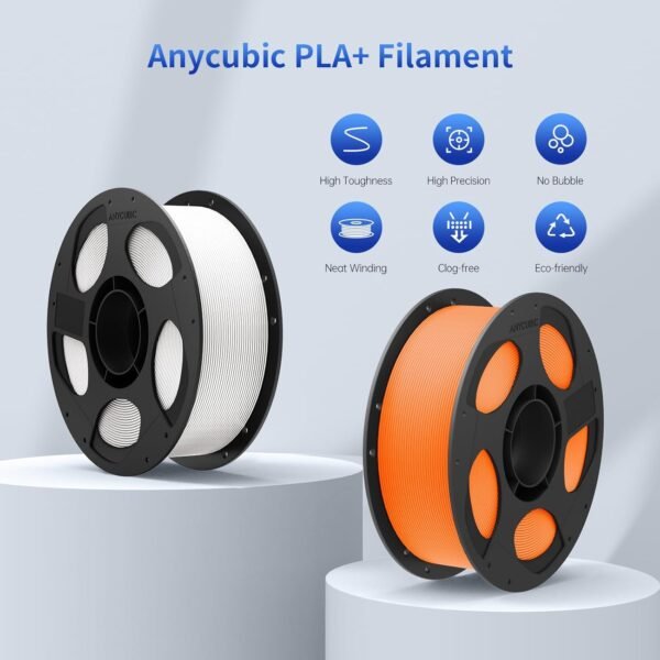 ANYCUBIC PLA Plus (PLA+) 3D Printer Filament 1.75mm, High Toughness 3D Printing Filament, Dimensional Accuracy +/- 0.02mm, Print with Most FDM 3D Printers, 1KG Spool, Light Blue - Image 2