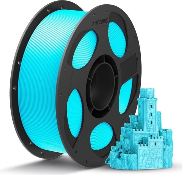 ANYCUBIC PLA Plus (PLA+) 3D Printer Filament 1.75mm, High Toughness 3D Printing Filament, Dimensional Accuracy +/- 0.02mm, Print with Most FDM 3D Printers, 1KG Spool, Light Blue