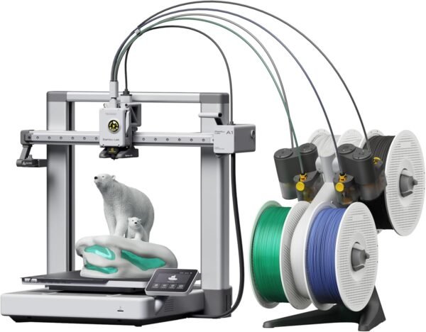 Bambu Lab A1 Combo, A1 3D Printer and AMS lite, Support Multi-Color 3D Printing, High Speed & Precision, Full-Auto Calibration & Active Flow Rate Compensation, ≤48 dB Quiet FDM 3D Printers