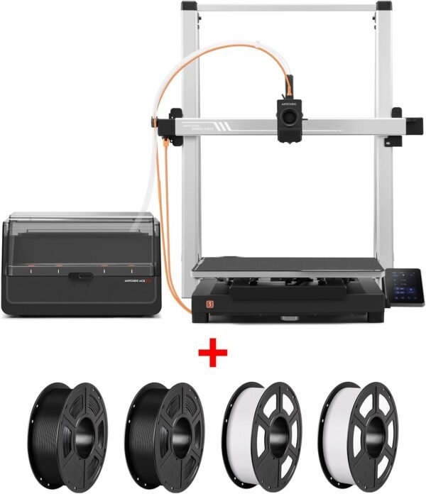 Bundle Anycubic Kobra 3 Max 3D Printer + Anycubic ACE Pro Multi Color 3D Printer Filament Dryer Box + ANYCUBIC PLA 3D Printer Filament Bundle 4KG 2 Pack of Black & 2 Pack of White
