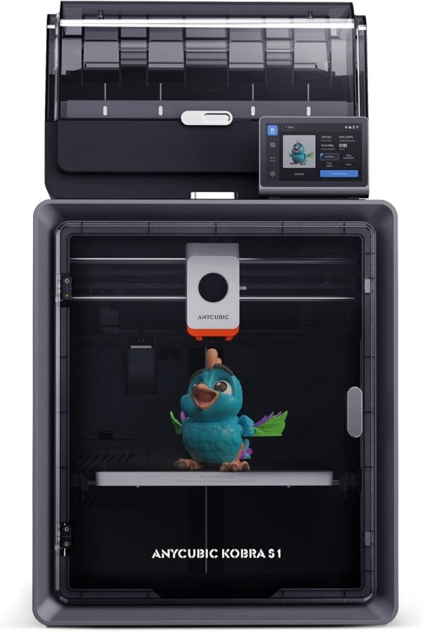 (Bundle Anycubic Kobra S1 Combo) Anycubic 3D Printer +ACE Pro for Kobra 3 Upgrade Kit, Support Multi Color Printing Needs ACE Pro, Max 600mm/s High Speed
