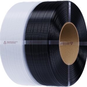 Creality 2kg Black & White PETG Filament Refill 1.75mm, Spool-Free for Bambu Lab Reusable Spools, High Precision ±0.03mm, Odorless & Moistureproof