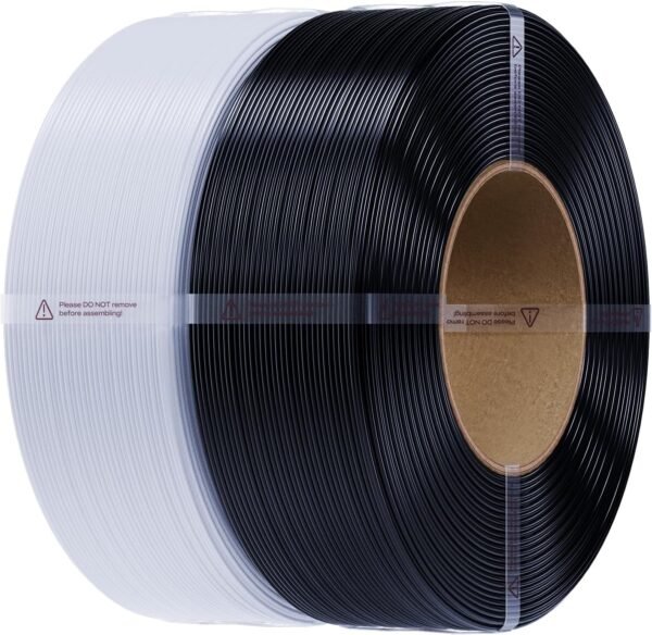 Creality 2kg Black & White PETG Filament Refill 1.75mm, Spool-Free for Bambu Lab Reusable Spools, High Precision ±0.03mm, Odorless & Moistureproof