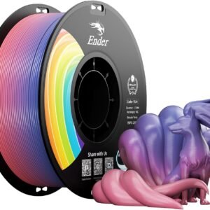 Creality 3D Printer Filament 1.75mm, Rainbow PLA+ Filament No-Tangling Strong Toughness Vacuum Packaging Multi-Color 3D Printing PLA Filament Fit Most 3D Printers