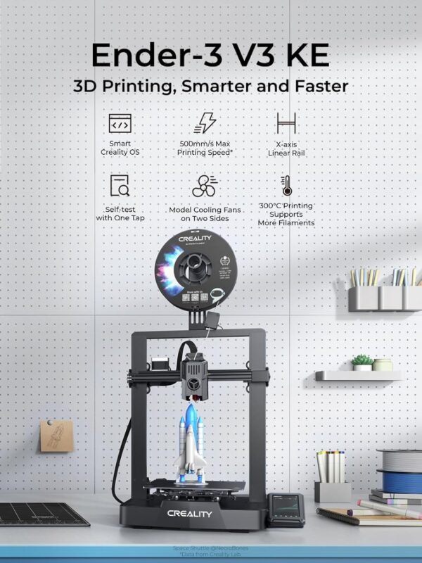 Creality Ender-3 V3 KE 3D Printer, 500 mm/s High-Speed Printing with Auto-Leveling, Sprite Direct Extruder Supports 300℃ Printing, Ultra-Smooth and Stable, 220×220×250 mm Print Volume - Image 2