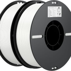 Creality PLA Filament 1.75mm Bundle 2KG, 3D Printer Filament Dimensional Accuracy +/- 0.02mm, No-Tangling Strong Bonding 3D Printing Filament, Fits for Most FDM 3D Printers(White)