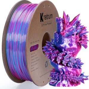 Dual Color Silk PLA 3D Printer Filament 1.75mm Silk PLA Color Changing 3D Printing Filament 1kg / 2.2lbs Purple & Blue