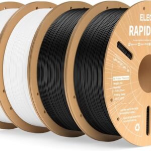 ELEGOO Rapid PETG Filament 1.75mm Black & White 4KG, High Speed 30-600mm/s 3D Printer Filament Dimensional Accuracy +/- 0.02 mm, 1kg Cardboard Spool(2.2lbs) Fits for Most FDM 3D Printers