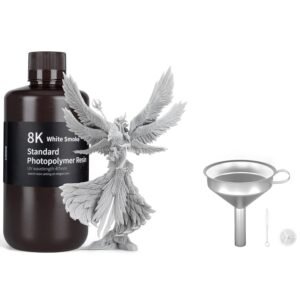 ELEGOO Standard Photopolymer 3D Printer Resin Smoky Black 1000g and ELEGOO 3D Stainless Steel Funnel