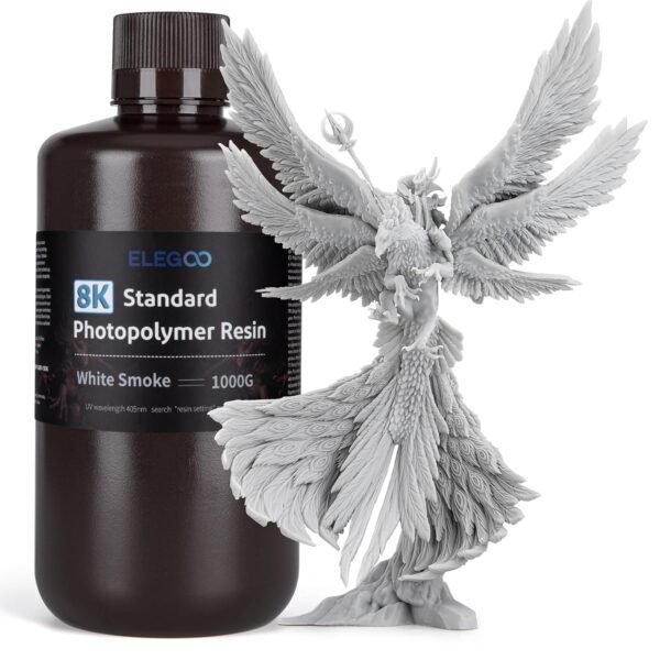 ELEGOO Standard Photopolymer 3D Printer Resin Smoky Black 1000g and ELEGOO 3D Stainless Steel Funnel - Image 2