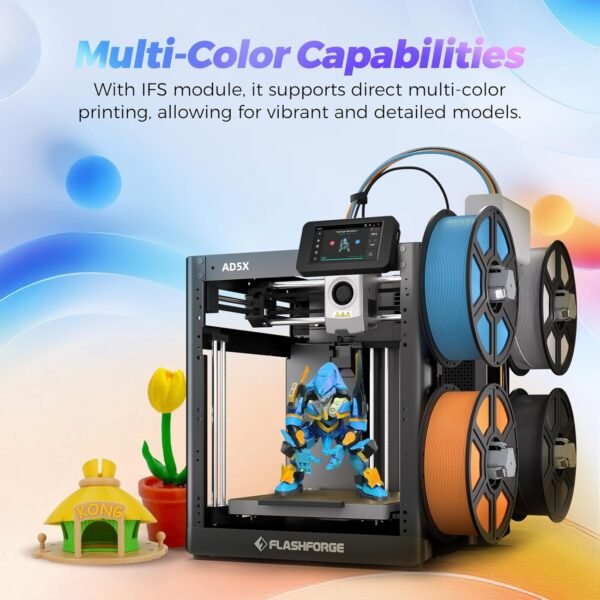 Flashforge AD5X Multicolor 3D Printer, 600mm/s High-Speed 3D Printer with 300˚C Nozzle, Auto Leveling and PEI Flexible Plate, 220x 220 x220mm - Image 2