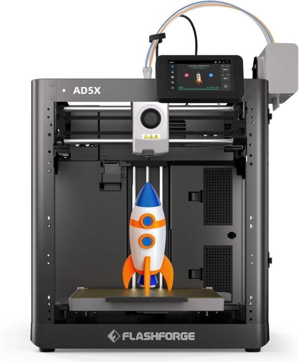 Flashforge AD5X Multicolor 3D Printer, 600mm/s High-Speed 3D Printer with 300˚C Nozzle, Auto Leveling and PEI Flexible Plate, 220x 220 x220mm
