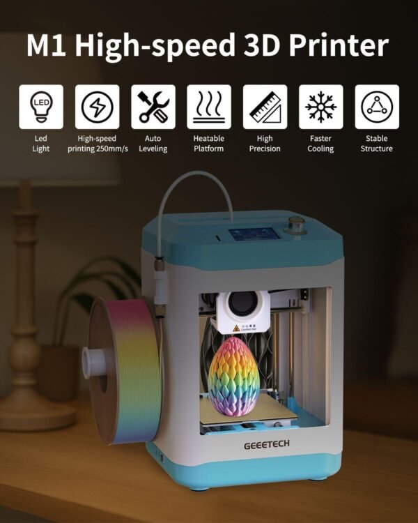 Fully Assembled Mini 3D Printer for Kids & Beginners - Complete Starter Kit with Auto Leveling 3D Printing Machine, 1 Roll of Filament, and SD Card, High-Speed, Fully Open Source, for Home & School - Image 2