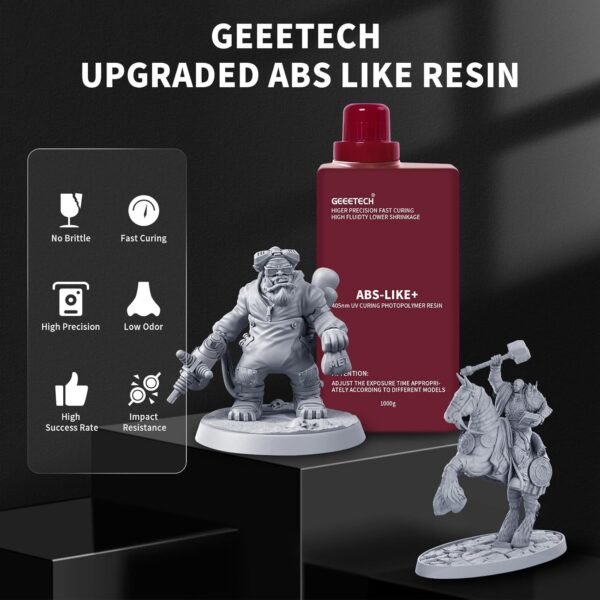 GEEETECH ABS-Like 3D Printer Resin, 405nm UV-Curing Photopolymer Resin, Strength and Toughness, High Precision, Low Viscosity, Low Odor, Compatible with LCD DLP Resin 3D Printers, Skin Colour 1kg - Image 2