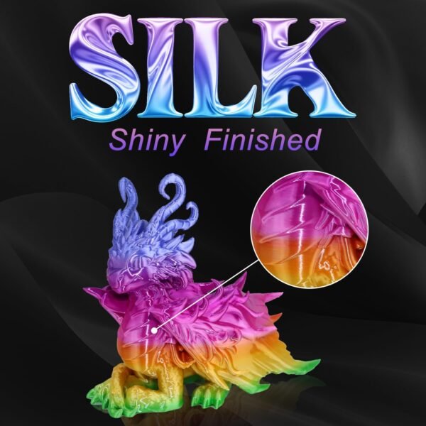 Goto Guard Silk PLA Rainbow Filament, pla Filament 1.75mm Multicolor Changing with Green Blue Purple Pink Yellow, 3D Printing Filament 1kg/2.2lbs for Most FDM 3D Printer - Image 2