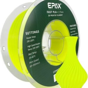 High Speed PLA+ 3D Printer Filament, Fast PLA 3D Printing Filament, 1.75mm, Dimensional Accuracy +/- 0.03 mm, 1KG Spool (Neon Yellow)