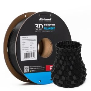 INLAND Micro Center PLA+ 3D Printing Filament 1.75mm - PLA Pro Dimensional Accuracy +/- 0.03 mm - 1kg Cardboard Spool (2.2 lbs) (1 Pack Black, 1.75mm)