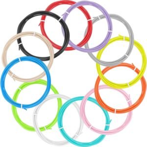 MECCANIXITY 12 Pcs 3D Pen Filament, 1.75mm Dia 9.8ft Length PLA 3D Printing Pen Filament Refills for 1.75mm 3D Printing Pen, 12 Colors