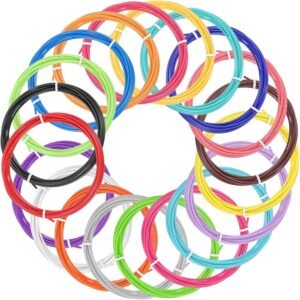 MECCANIXITY 20 Pcs 3D Pen Filament, 1.75mm Dia 9.8ft Length PLA 3D Printing Pen Filament Refills for 1.75mm 3D Printing Pen, 20 Colors