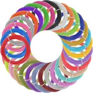 MECCANIXITY 30 Pcs 3D Pen Filament, 1.75mm Dia 33ft Length PLA 3D Printing Pen Filament Refills for 1.75mm 3D Printing Pen, 30 Colors