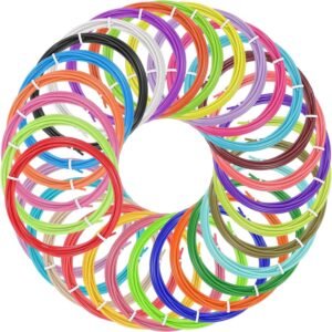 MECCANIXITY 30 Pcs 3D Pen Filament, 1.75mm Dia 9.8ft Length PLA 3D Printing Pen Filament Refills for 1.75mm 3D Printing Pen, 30 Colors