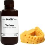NAGY 3D Printer Resin for Dental Lab, 405nm UV Curing Resin for MSLA DLP LCD 3D Printing, High Precision, Excellent Fluidity, Yellow 500g
