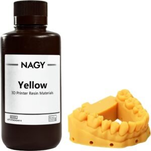 NAGY 3D Printer Resin for Dental Lab, 405nm UV Curing Resin for MSLA DLP LCD 3D Printing, High Precision, Excellent Fluidity, Yellow 500g