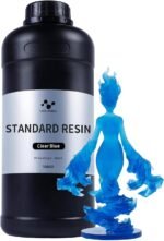 NOVA3D 3D Printer Resin, Low Shrinkage & Lower Odor 405nm UV-Curing 3D Printing Resin, High Precision Photopolyme Resin for All LCD/DLP/MSLA 3D Printers(Clear Blue, 1kg)